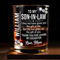 To My Son In Law Gift Of You Hexagon Pattern Custom Name - Personalized Custom Whiskey Glass - SILA100_RWG