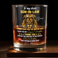 To My Dear Son In Law King Lion Crown Whiskey Glass - Personalized Custom Whiskey Glass - SILA104_RWG