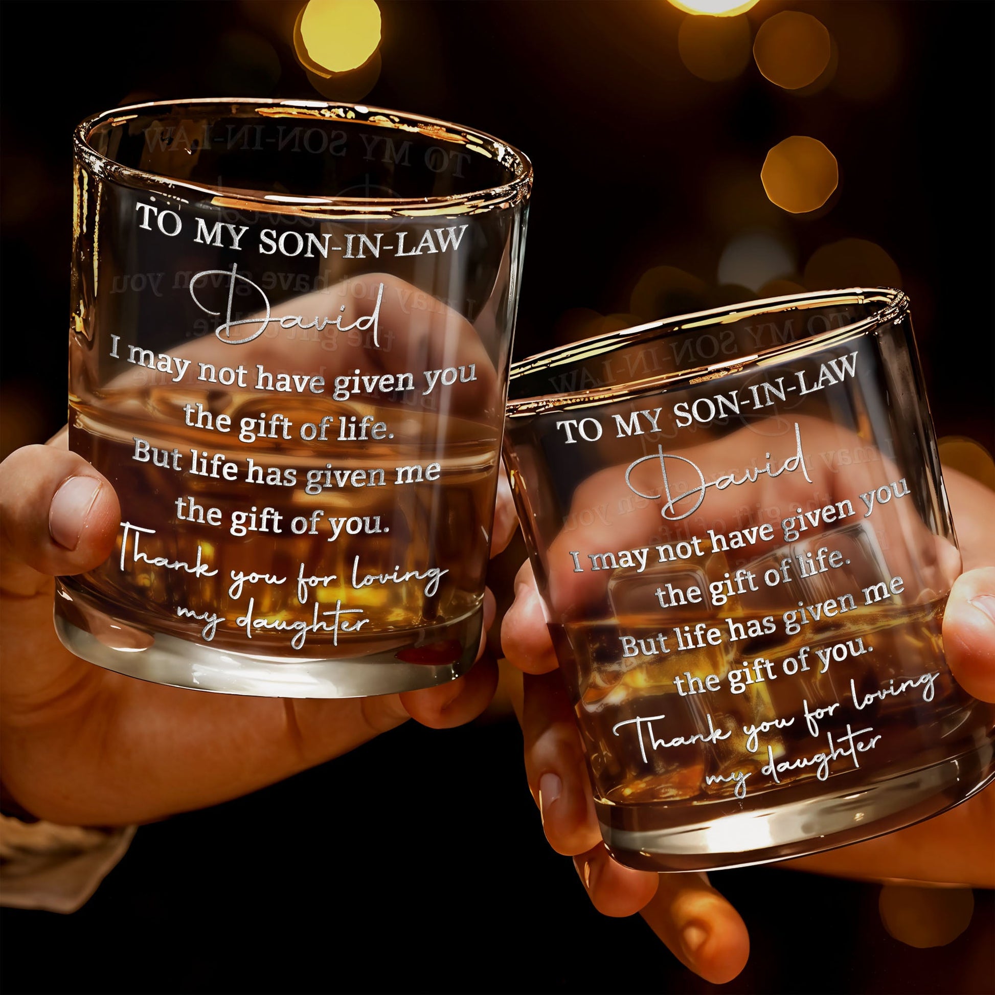 To My Son-in-law I May Not Have Given You The Gift Of Life Engraved Design - Personalized Custom Whiskey Glass - SILA108_RWG