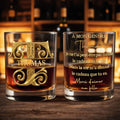 À Mon Gendre Monogram Initial Personalized Gold Lettering - Personalized Custom Whiskey Glass - SILA111_RWG