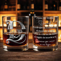 Para Mi Yerno Monogram Letter Gift For Son In Law - Personalized Custom Whiskey Glass - SILA113_RWG