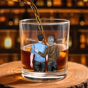 To My Son In Law Gift Of Life Man And Woman Design - Personalized Custom Whiskey Glass - SILA118_RWG