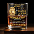 Para Mi Querido Yerno Lion Art Personalized Spanish Gift For Son In Law - Personalized Custom Whiskey Glass - SILA123_RWG