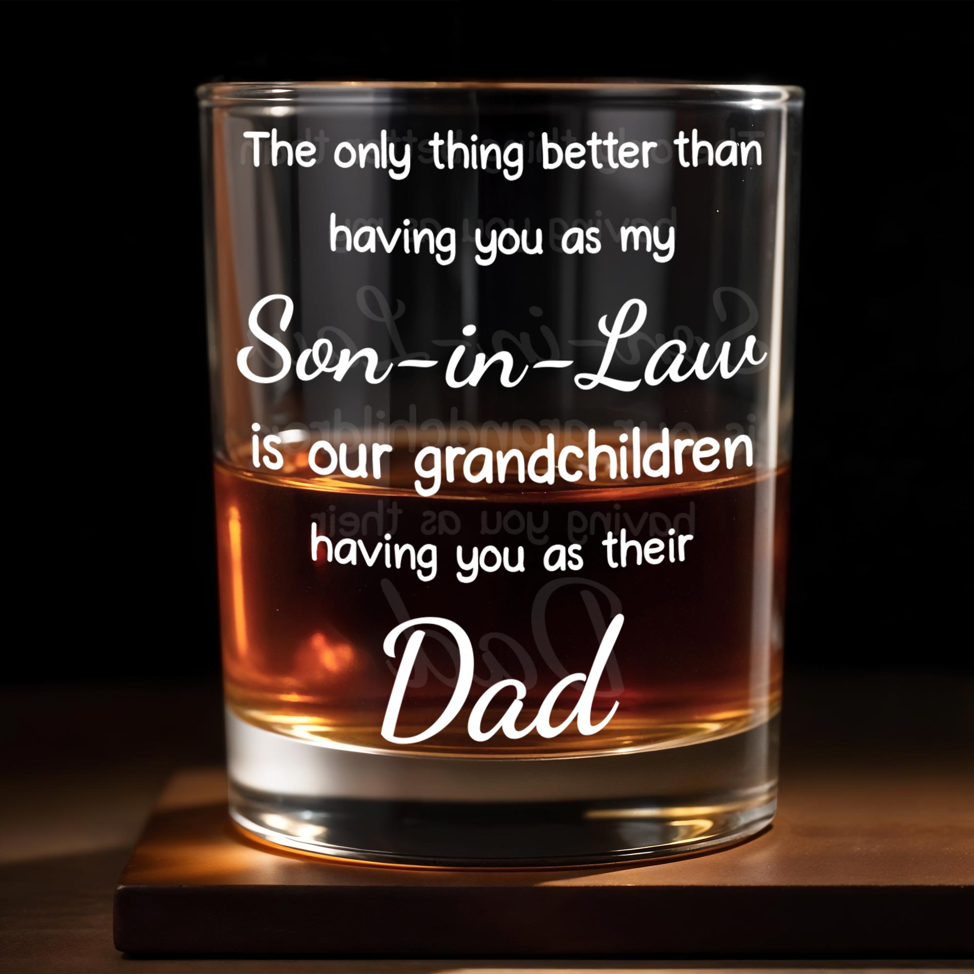 Only Thing Better Than Having You As My Son-In-Law Dad Message - Personalized Custom Whiskey Glass - SILA126_RWG