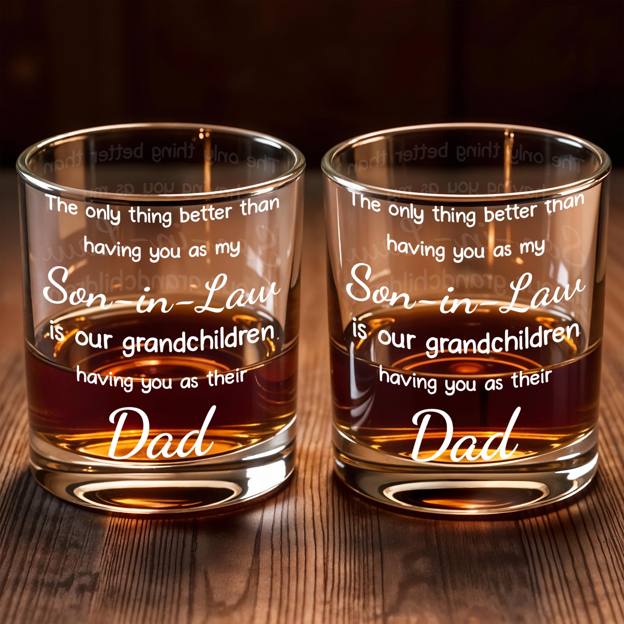 Only Thing Better Than Having You As My Son-In-Law Dad Message - Personalized Custom Whiskey Glass - SILA126_RWG