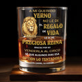 A Mi Querido Yerno Golden Lion Personalized Message For Son In Law - Personalized Custom Whiskey Glass - SILA128_RWG