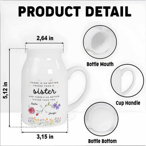 No Better Friend Than A Sister Birth Month Flowers - Personalized Ceramic Flower Vase