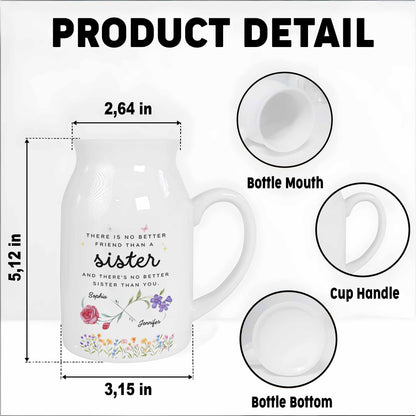 No Better Friend Than A Sister Birth Month Flowers - Personalized Ceramic Flower Vase