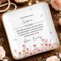 To My Sister In Law Through Marriage Flowers And Butterflies - Personalized Custom Jewelry Dish, Ceramic Dish, Square Shape - SIS049_SCRF
