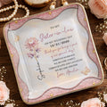 To My Sister In Law On My Wedding Day Birth Month Flower - Personalized Custom Jewelry Dish, Ceramic Dish, Square Shape - SIS081_SCRF