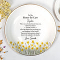 To My Sister In Law No Better Friend Yellow Flowers - Personalized Custom Jewelry Dish, Ceramic Dish, Round Shape - SIS085_RCRF