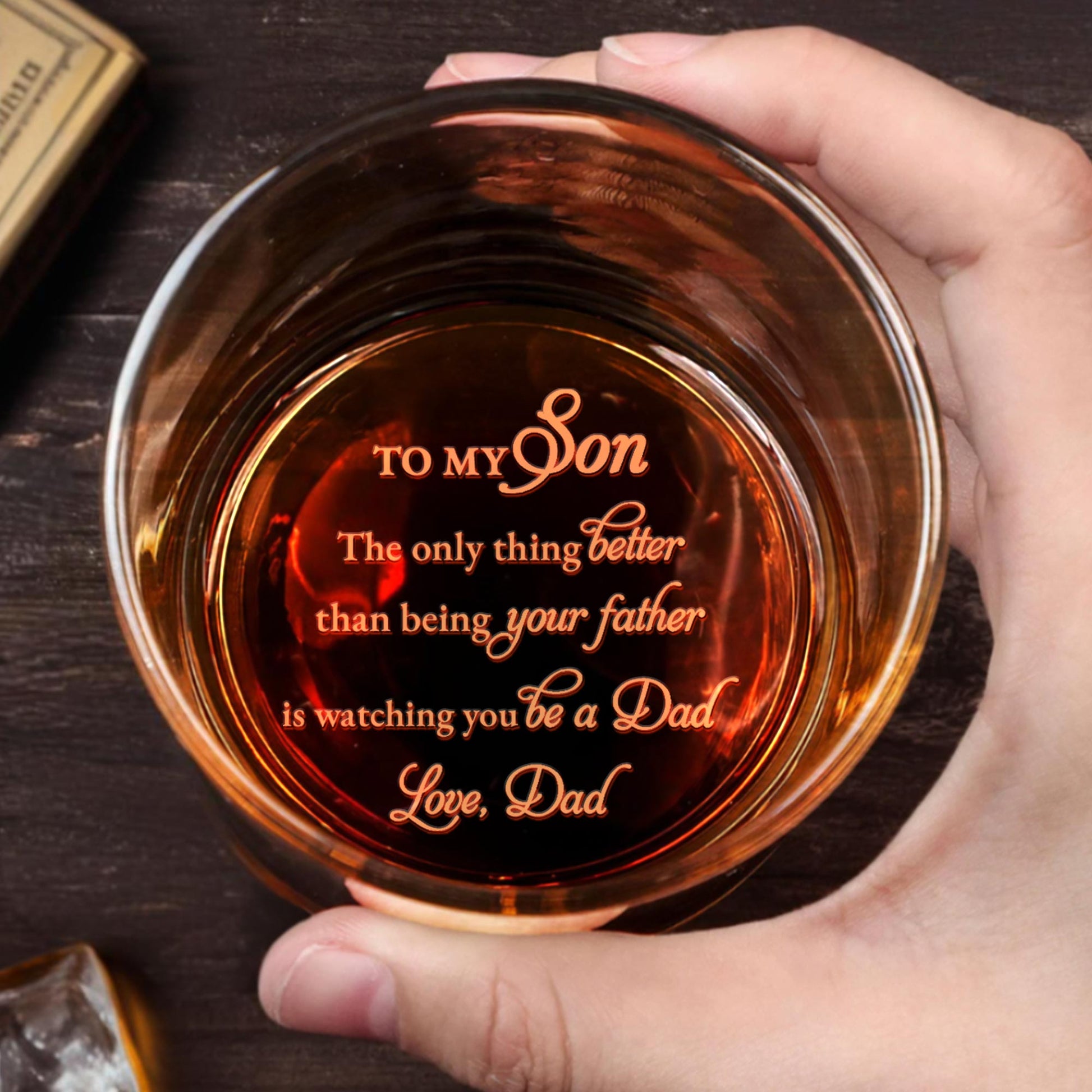 The Only Thing Better Than Being Your Father - Personalized Engraved Whiskey Glass - SON001_EWG