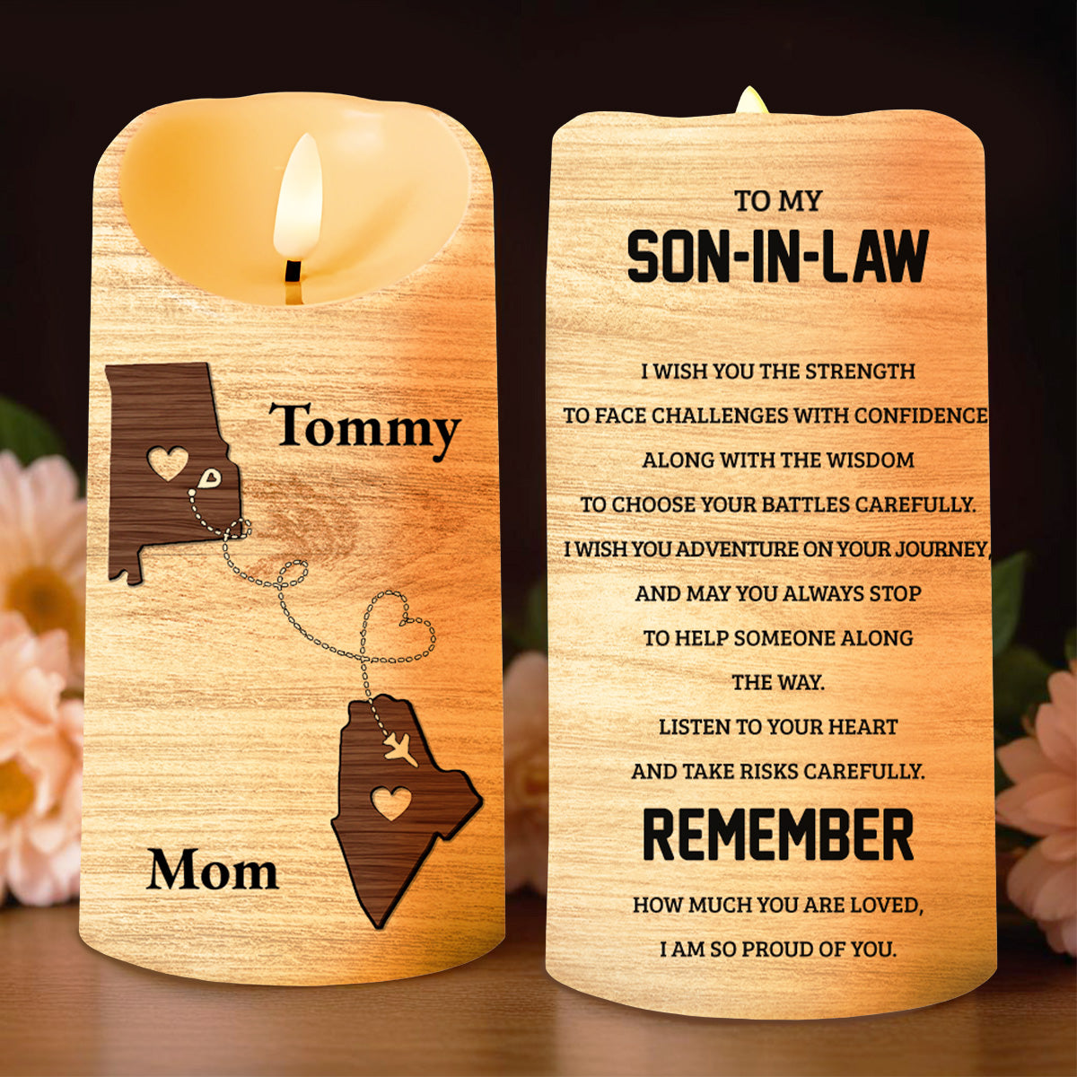 Confidence And Love Reminder For Son-In-Law - Personalized Custom LED Candle - SON018_LECA