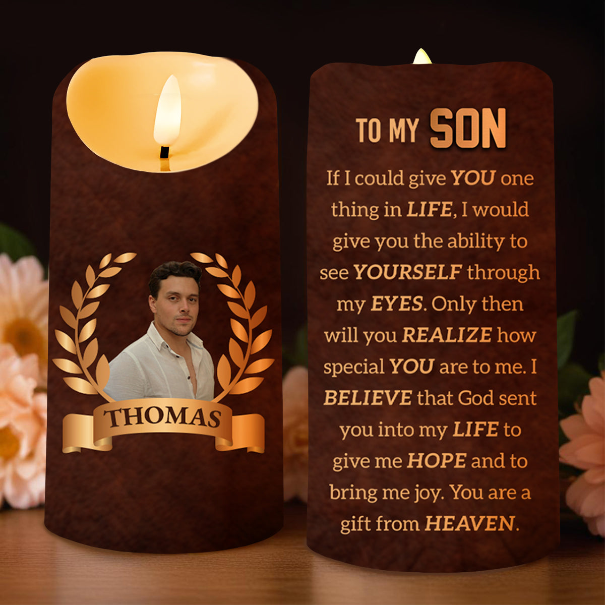 To My Son Realize How Special You Are Gift From Heaven - Personalized Custom LED Candle - SON023_LECA