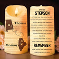 Loving Message for Stepson with Heart Chain Design - Personalized Custom LED Candle - SON027_LECA