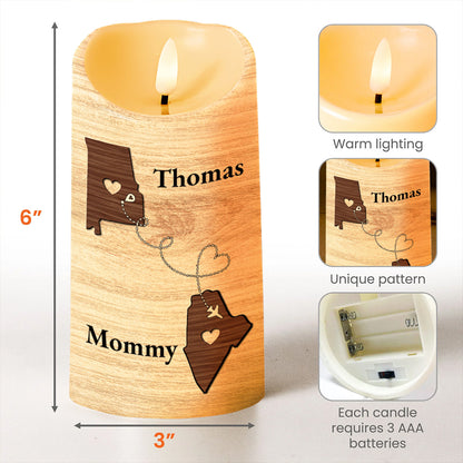 Loving Message for Stepson with Heart Chain Design - Personalized Custom LED Candle - SON027_LECA