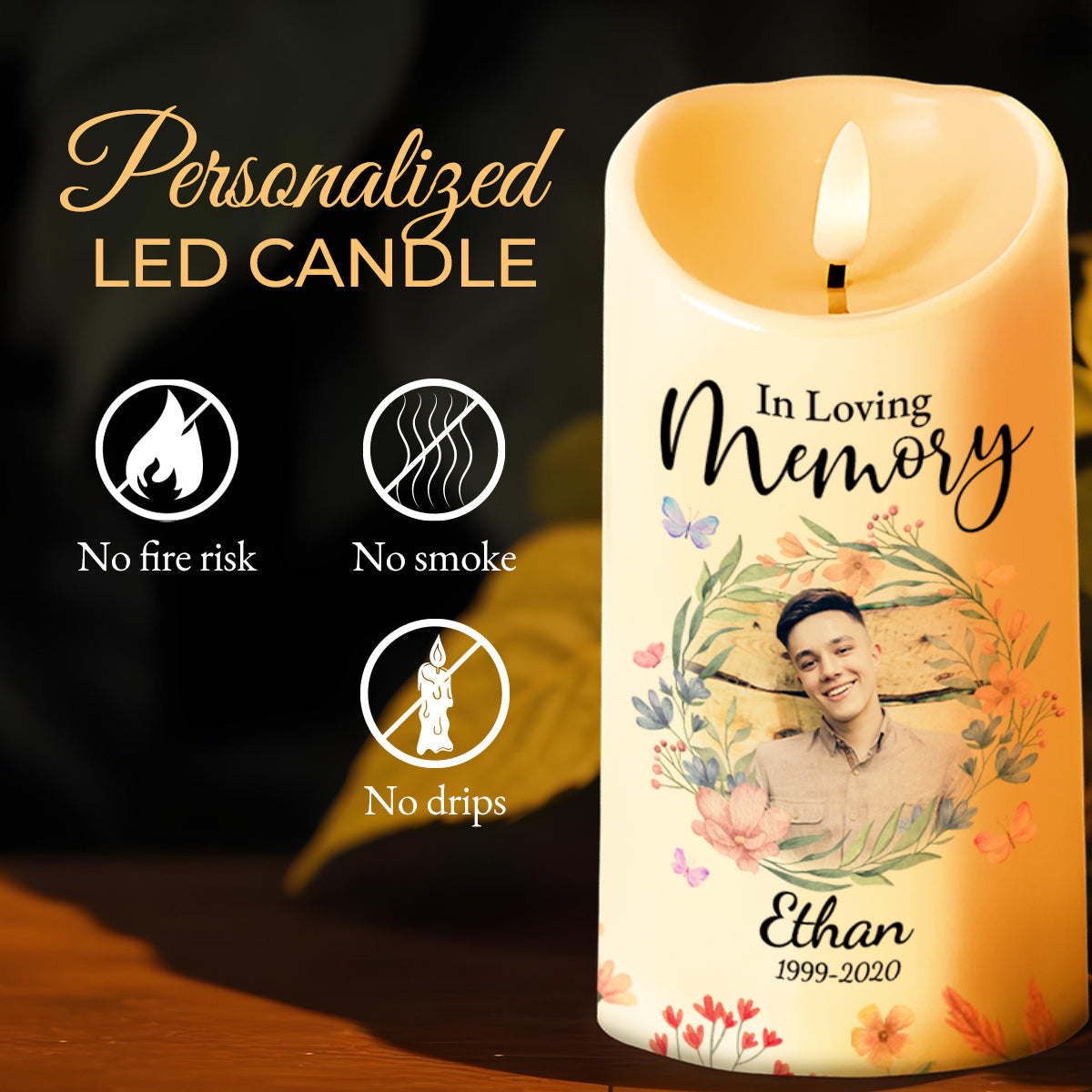 Heaven Is Beautiful They Have My Son Memorial LED Candle - Personalized Custom LED Candle - SON028_LECA