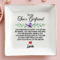 True Love and Happiness Message With Flowers and Heart - Personalized Custom Jewelry Dish - SON029_SCRD