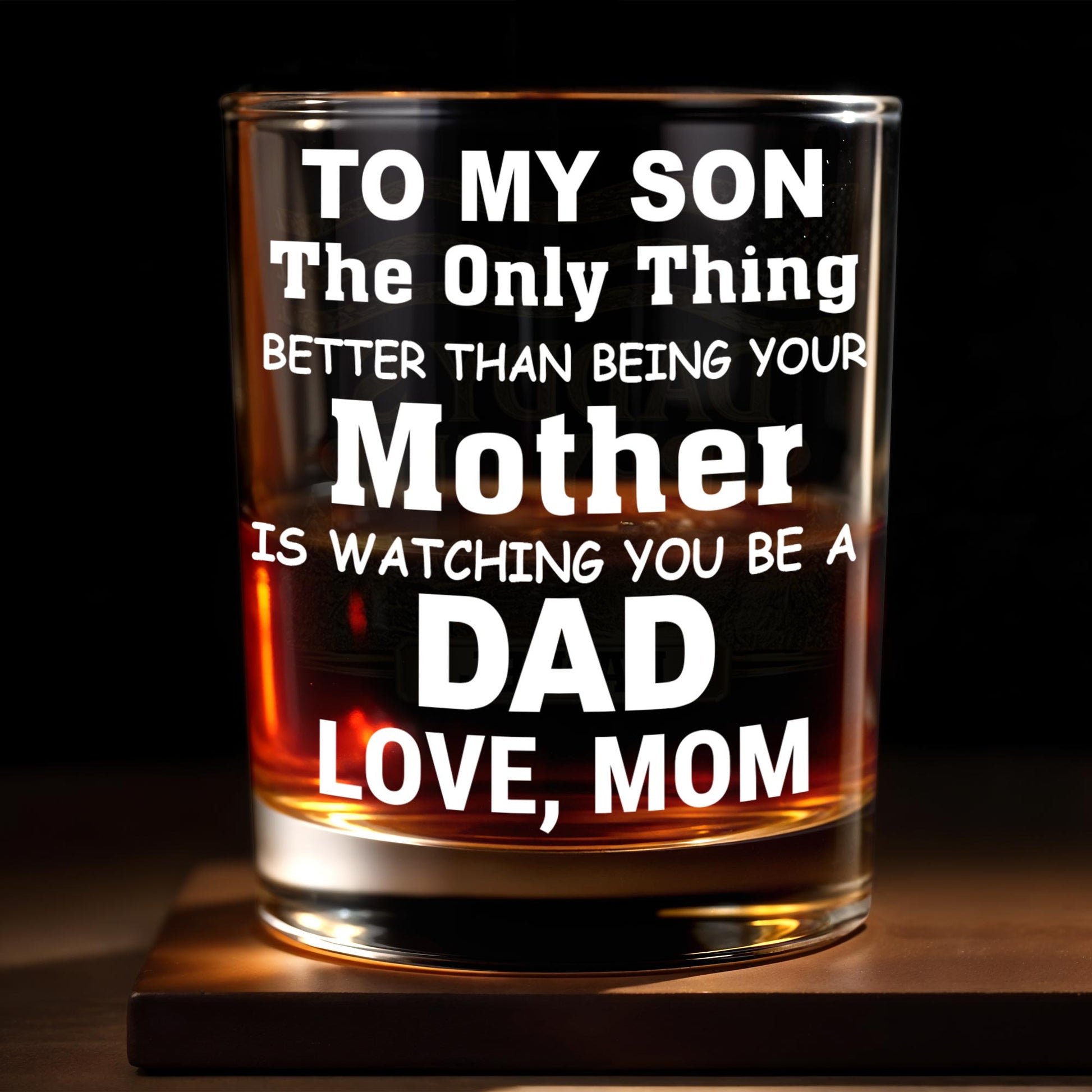 To My Son The Only Thing Better Than Being Your Mother Typography - Personalized Custom Whiskey Glass - SON150_RWG