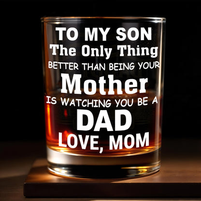 To My Son The Only Thing Better Than Being Your Mother Typography - Personalized Custom Whiskey Glass - SON150_RWG