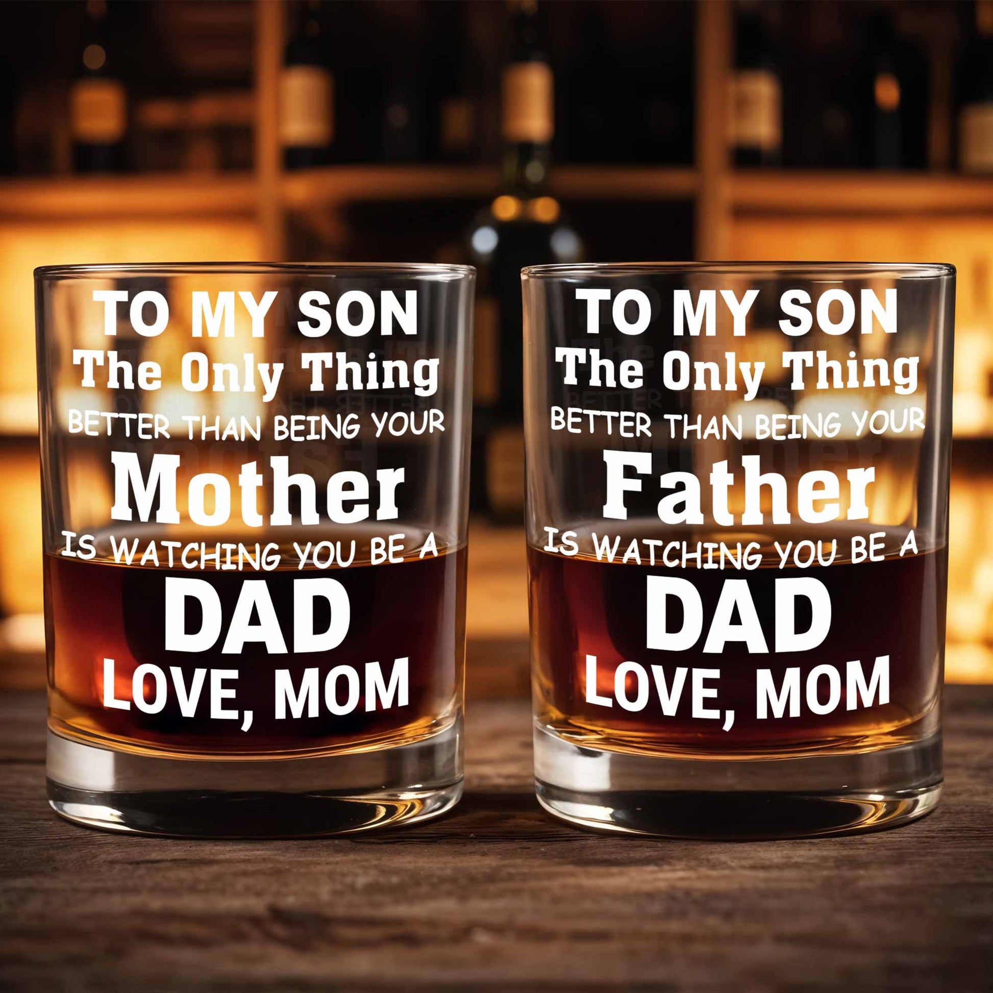 To My Son The Only Thing Better Than Being Your Mother Typography - Personalized Custom Whiskey Glass - SON150_RWG