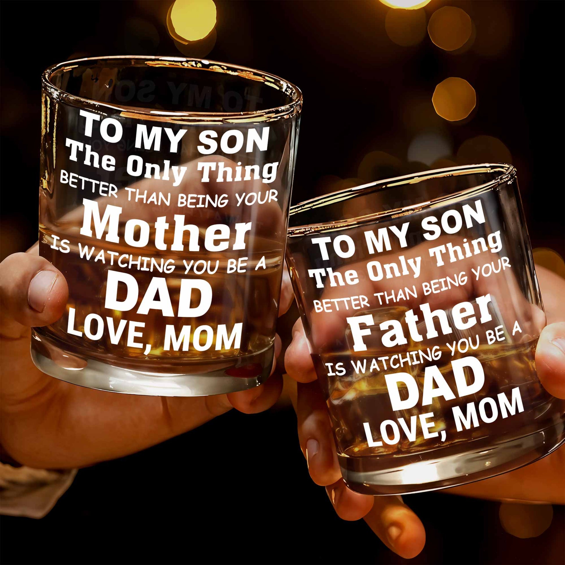 To My Son The Only Thing Better Than Being Your Mother Typography - Personalized Custom Whiskey Glass - SON150_RWG