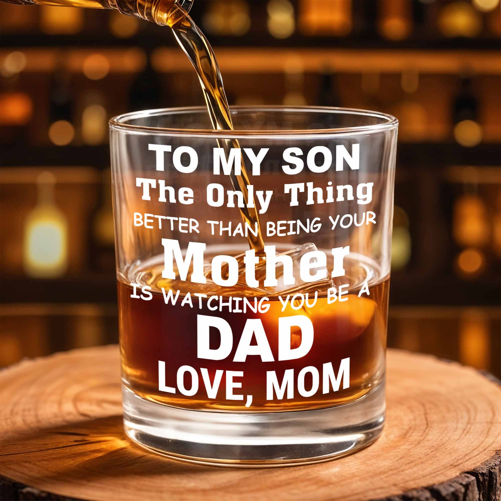 To My Son The Only Thing Better Than Being Your Mother Typography - Personalized Custom Whiskey Glass - SON150_RWG