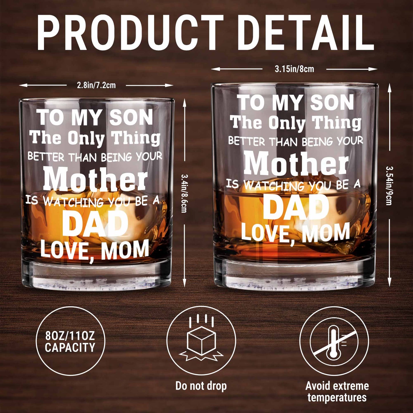 To My Son The Only Thing Better Than Being Your Mother Typography - Personalized Custom Whiskey Glass - SON150_RWG