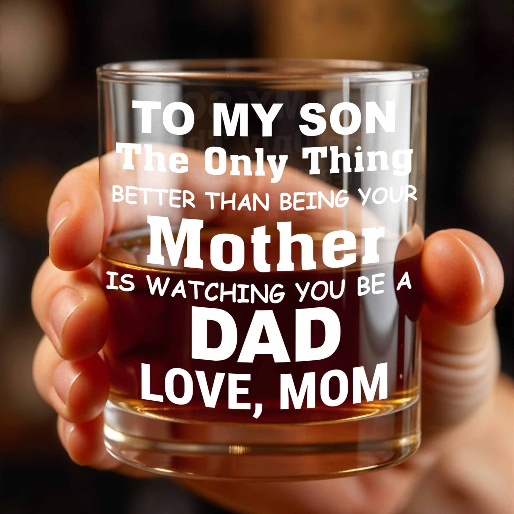 To My Son The Only Thing Better Than Being Your Mother Typography - Personalized Custom Whiskey Glass - SON150_RWG