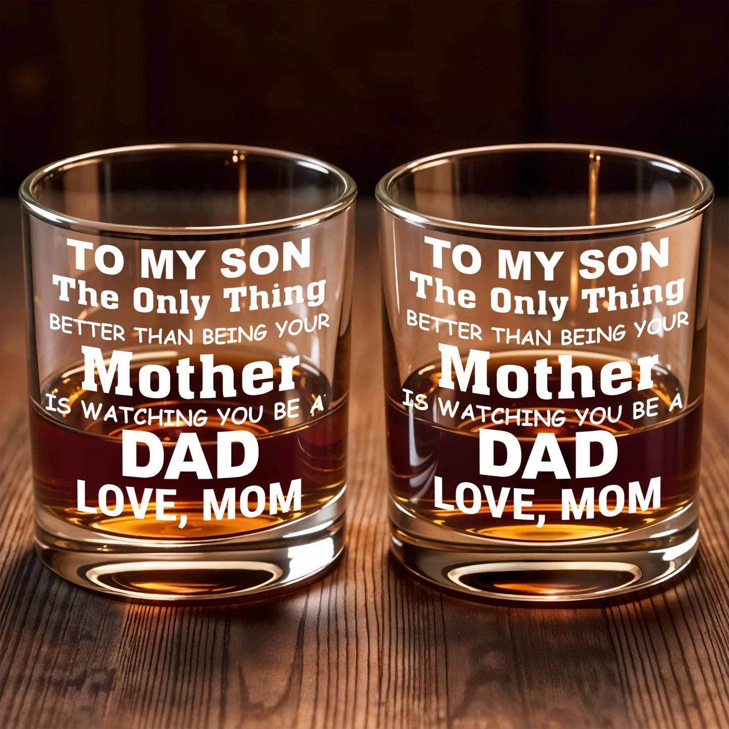 To My Son The Only Thing Better Than Being Your Mother Typography - Personalized Custom Whiskey Glass - SON150_RWG