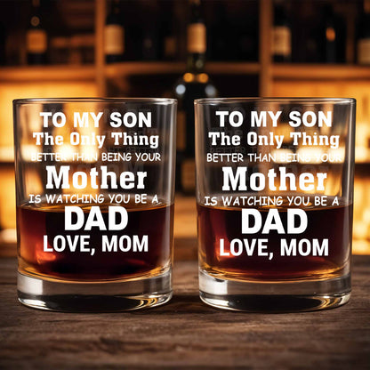 To My Son The Only Thing Better Than Being Your Mother Typography - Personalized Custom Whiskey Glass - SON150_RWG