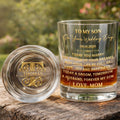 To My Son On Your Wedding Day With 3D Golden Monogram - Personalized Whiskey Glass - SON152_PRIWI
