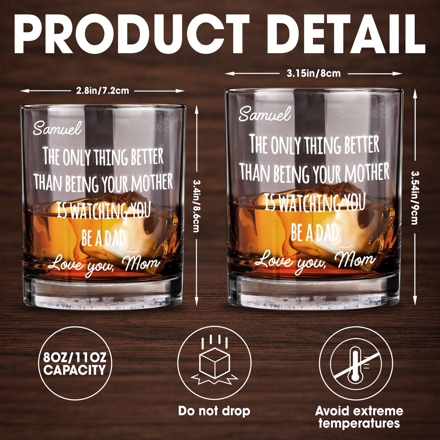 The Only Thing Better Than Being Your Mother Is Watching You Be A Dad - Personalized Custom Whiskey Glass - SON154_RWG