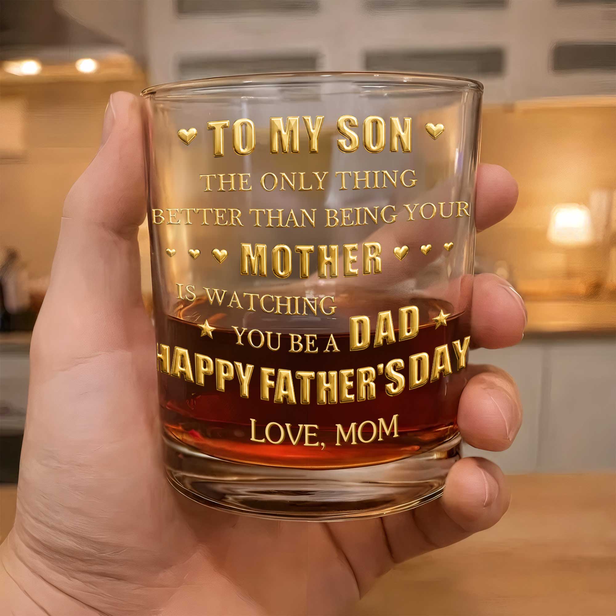 To My Son Better Than Being Your Mother Personalized Monogram Initial - Personalized Whiskey Glass - SON156_PRIWI