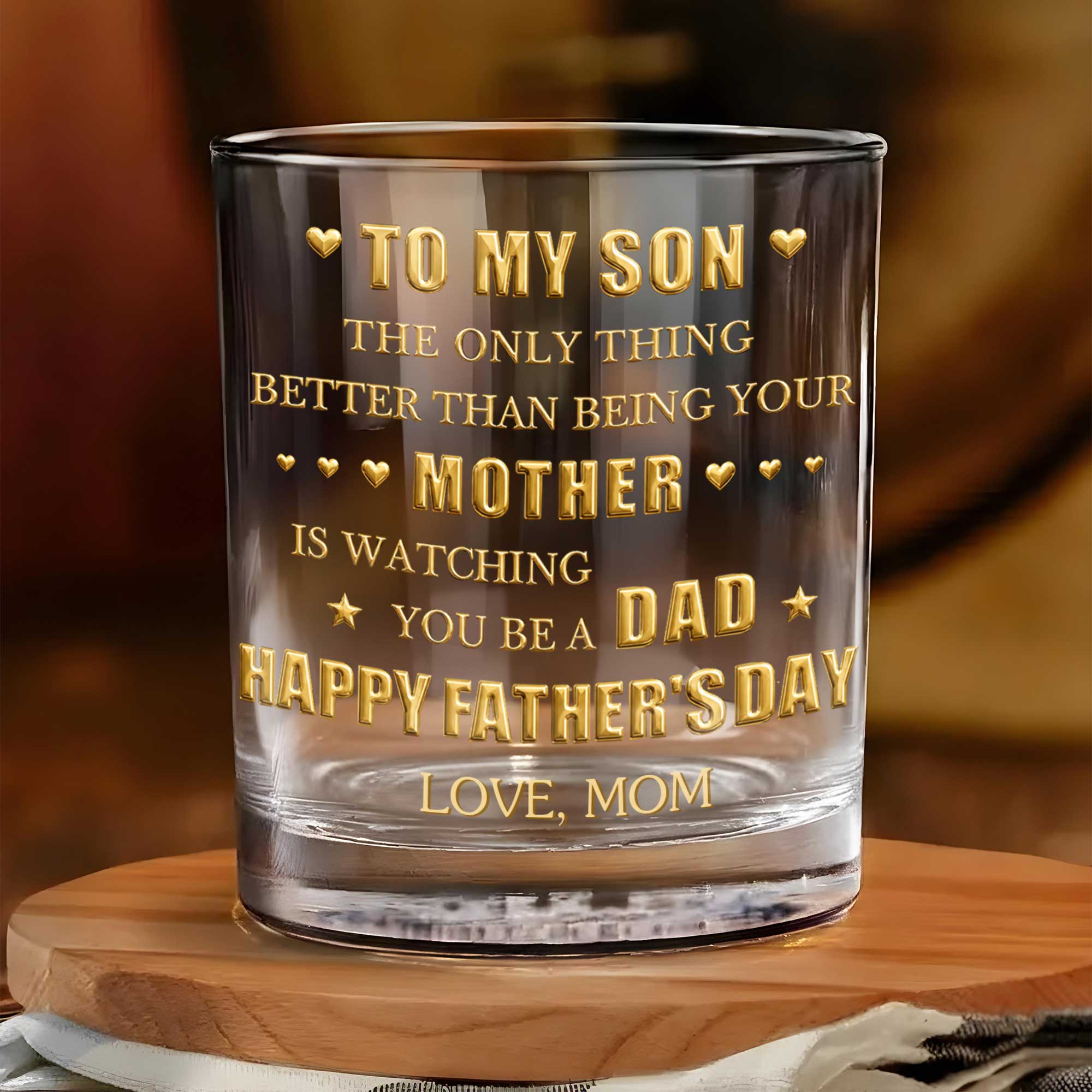 To My Son Better Than Being Your Mother Personalized Monogram Initial - Personalized Whiskey Glass - SON156_PRIWI