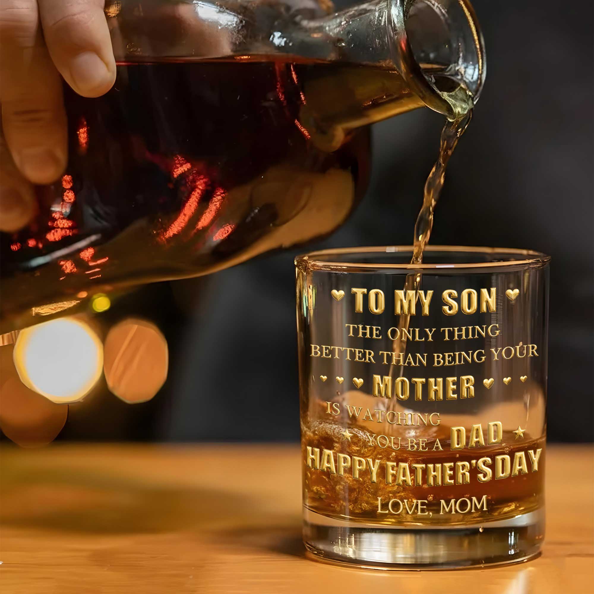 To My Son Better Than Being Your Mother Personalized Monogram Initial - Personalized Whiskey Glass - SON156_PRIWI