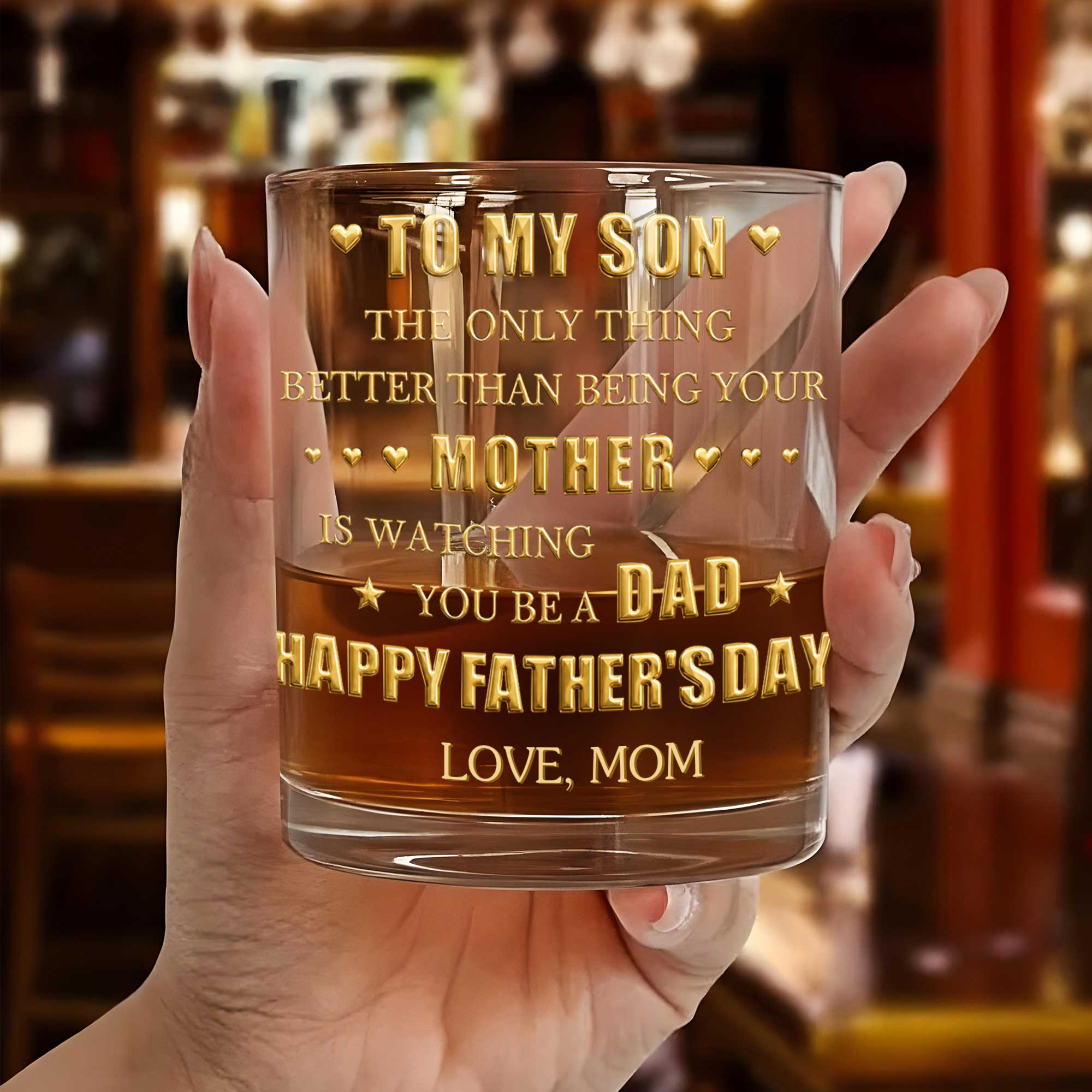 To My Son Better Than Being Your Mother Personalized Monogram Initial - Personalized Whiskey Glass - SON156_PRIWI