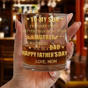 To My Son Better Than Being Your Mother Personalized Monogram Initial - Personalized Whiskey Glass - SON156_PRIWI