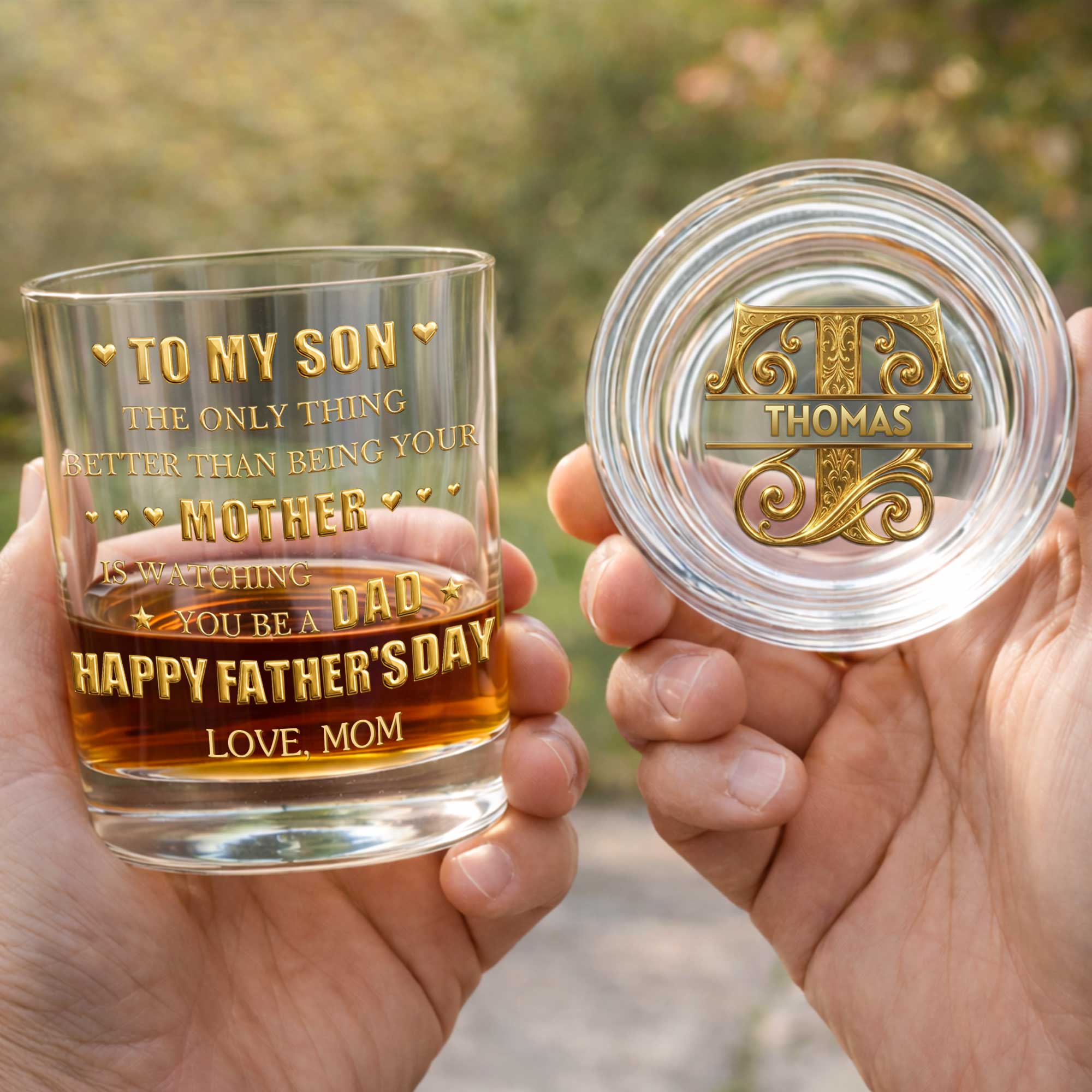 To My Son Better Than Being Your Mother Personalized Monogram Initial - Personalized Whiskey Glass - SON156_PRIWI