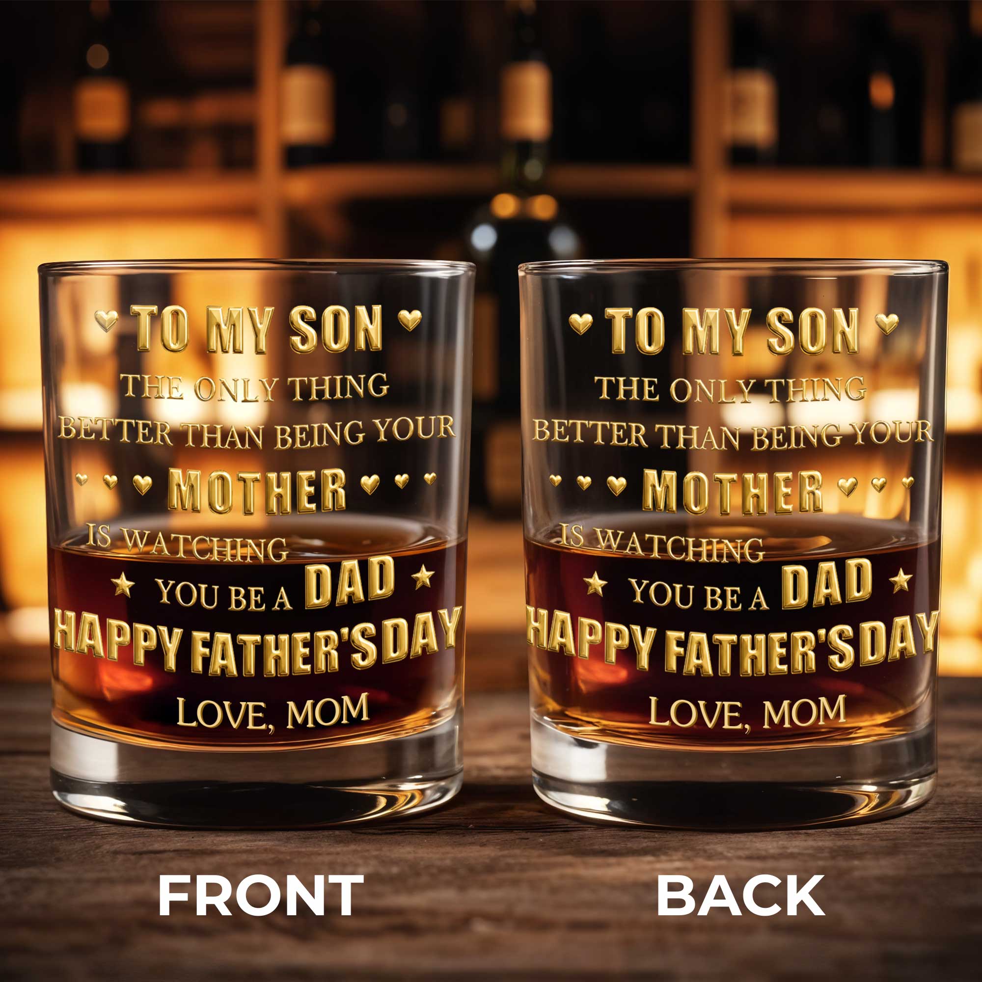 To My Son Better Than Being Your Mother Personalized Monogram Initial - Personalized Whiskey Glass - SON156_PRIWI