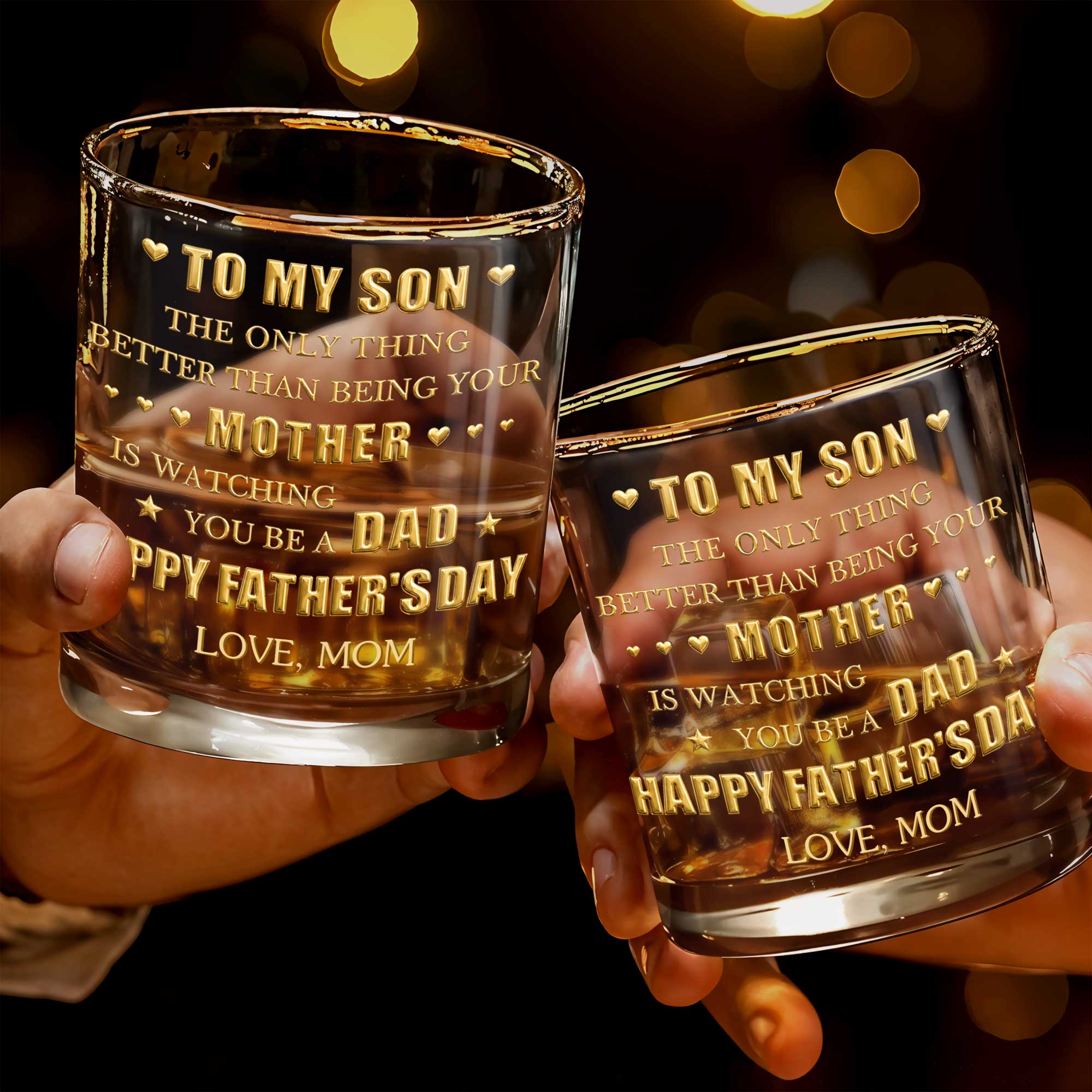 To My Son Better Than Being Your Mother Personalized Monogram Initial - Personalized Whiskey Glass - SON156_PRIWI