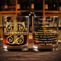 To My Son On Your Wedding Day Custom Monogram Initial - Personalized Custom Whiskey Glass - SON185_RWG