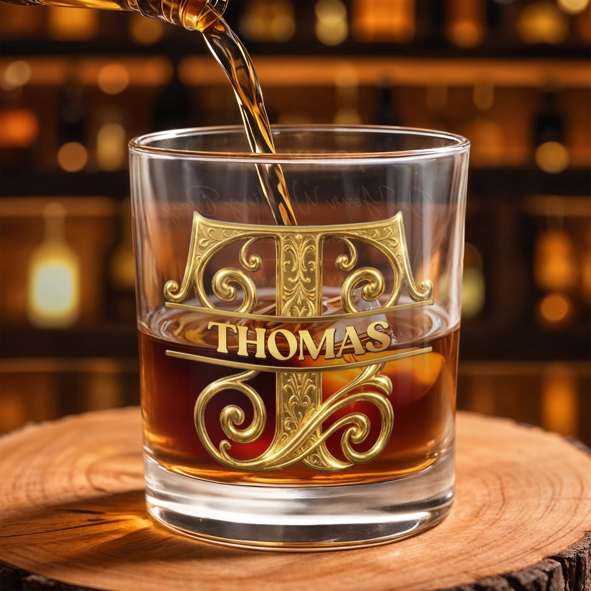 To My Son On Your Wedding Day Custom Monogram Initial - Personalized Custom Whiskey Glass - SON185_RWG