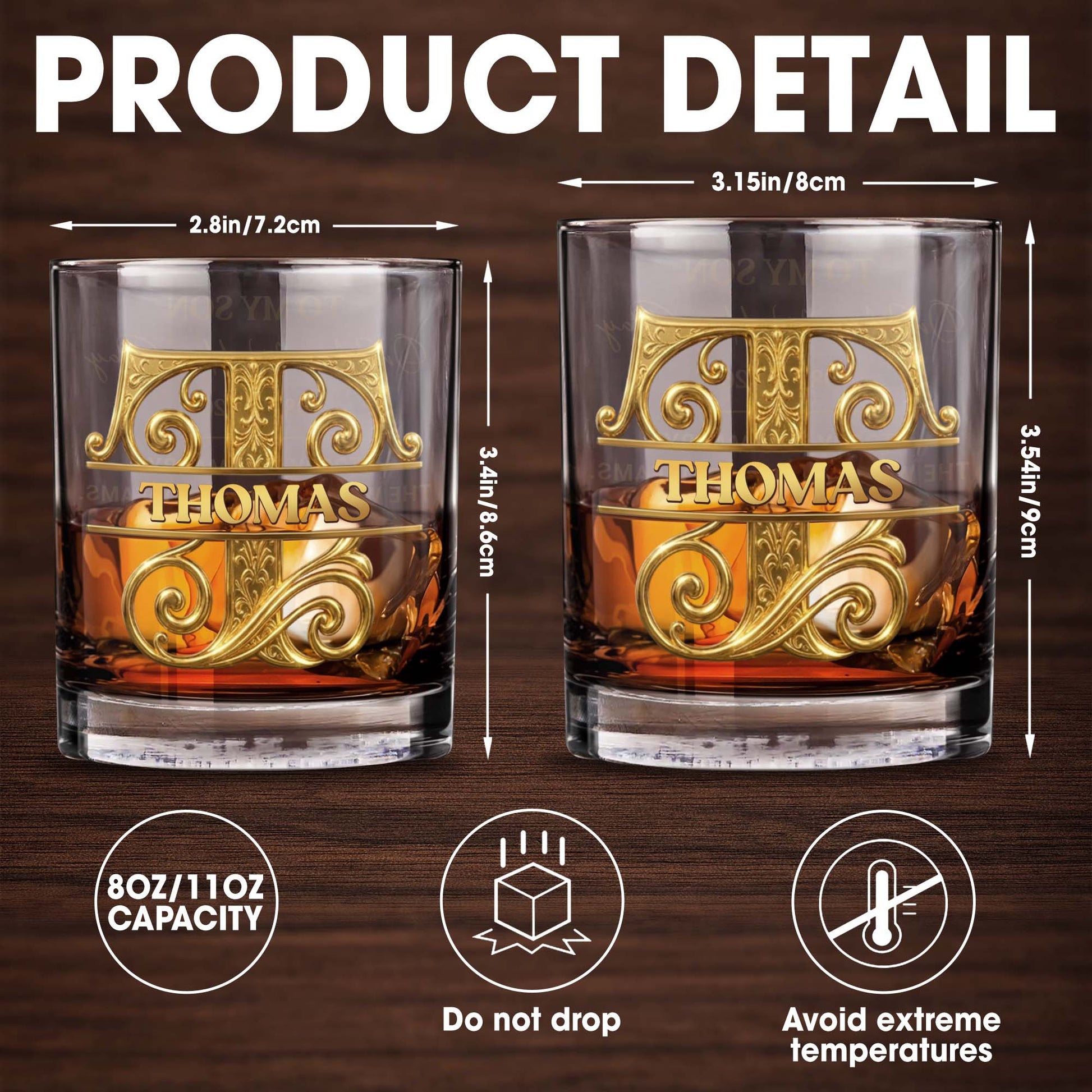 To My Son On Your Wedding Day Custom Monogram Initial - Personalized Custom Whiskey Glass - SON185_RWG