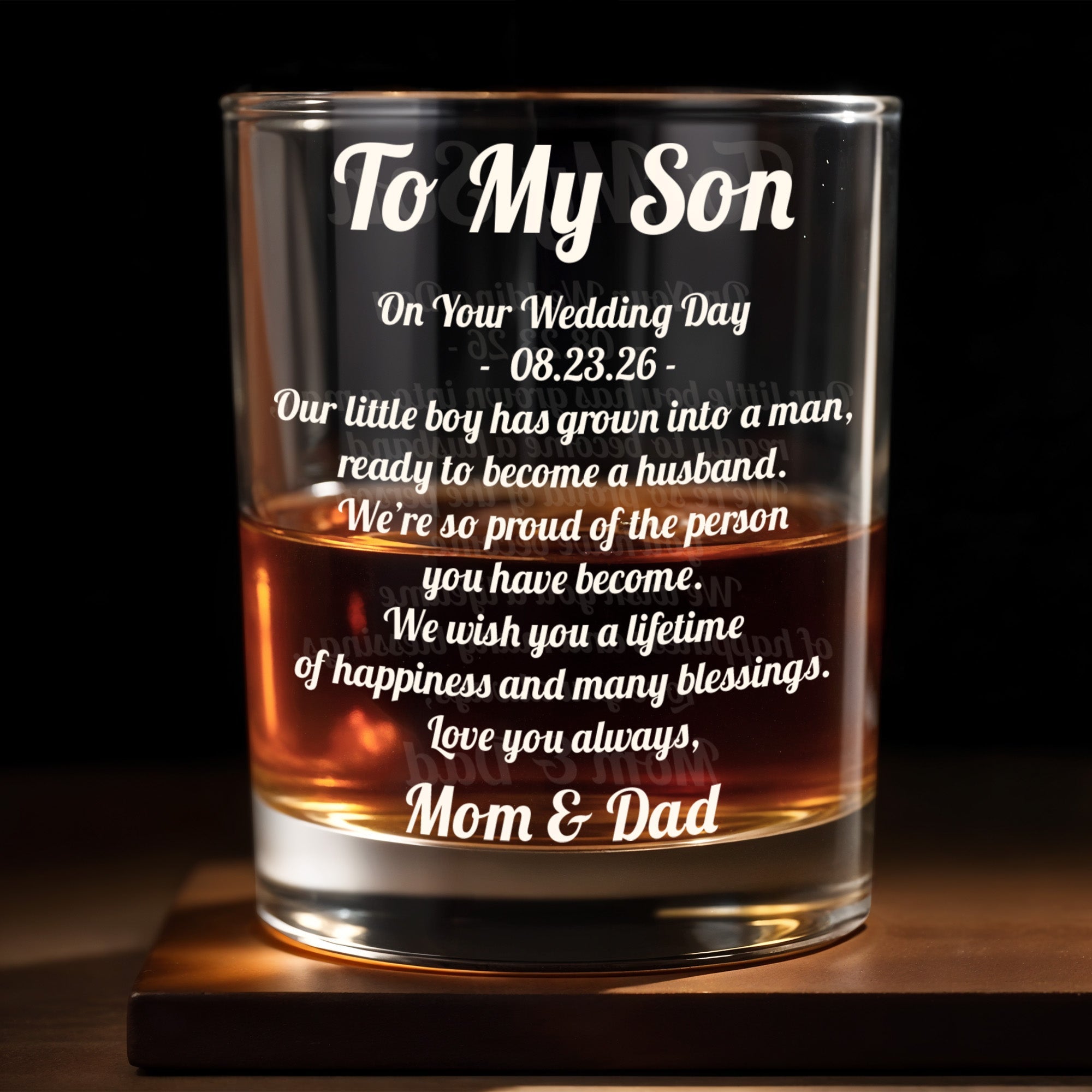 To My Son - Personalized Custom Whiskey Glass - SON194_RWG