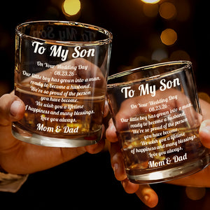 To My Son - Personalized Custom Whiskey Glass - SON194_RWG