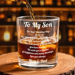 To My Son - Personalized Custom Whiskey Glass - SON194_RWG