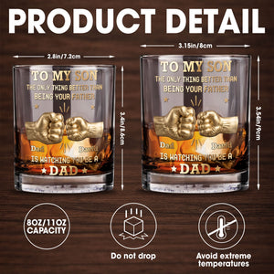 To My Son Better Than Being Your Father Fist Bump - Personalized Custom Whiskey Glass - SON197_RWG