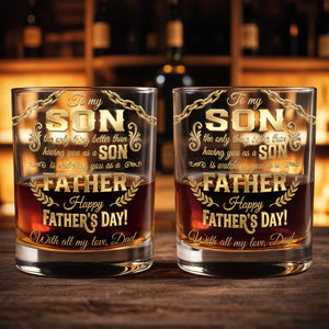To My Son Better Than Having You As A Son Laurel Wreath - Personalized Custom Whiskey Glass - SON203_RWG