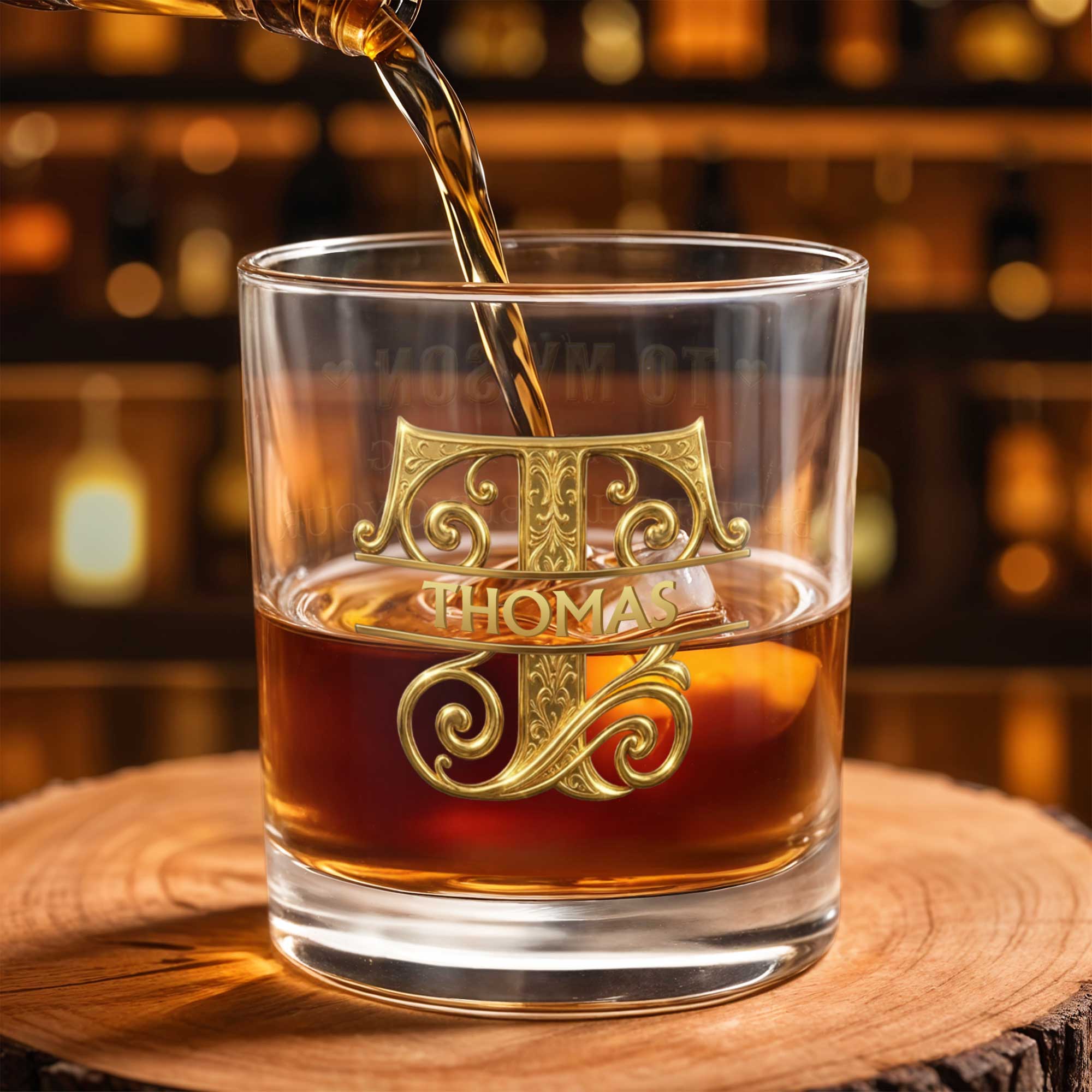 To My Son Better Than Being Your Mother Gold Monogram - Personalized Custom Whiskey Glass - SON221_RWG